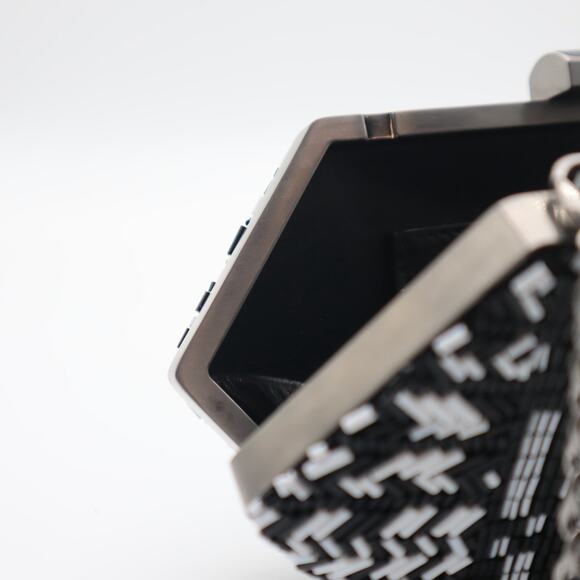 Oscar De La Renta Beaded Trapezoid Chained Clutch Bag - Picture 10 of 10